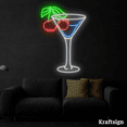 thumbnail image 3 of Craftnamesign Cherry Cocktail Neon Sign, Cocktail LED Sign, Bar Club Decor, 3 of 4