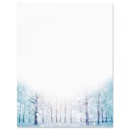 Osbournes Stationary Winter forest Christmas Letter Papers - Set of 25 Christmas stationery papers are 8 1/2