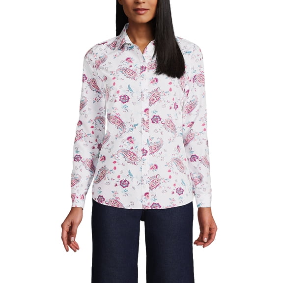 Lands' End Women's Tall Wrinkle Free No Iron Button Front Shirt