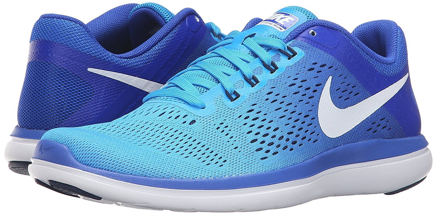 Nike Women's Flex 2016 Rn Blue Glow / White Racer Navy Ankle-High Running Shoe - 7.5M - Walmart.com