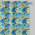thumbnail image 2 of S4Sassy Cotton Duck Austin Rose Yellow Floral Short Window&nbsp;Treatment Double Panel Eyelet&nbsp;Curtain&nbsp;Drapes- 54X63 Inches, 2 of 4