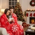 thumbnail image 5 of Merry Christmas Throw Blanket, Super Soft Snowflake Flannel Throw Cover for Bed Sofa, Lightweight Festival Holiday Throw Blankets, 51.2" X 59", 5 of 7