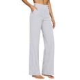 thumbnail image 2 of Dwellite Womens Linen Pants Petite 2026 Summer Lightweight High Waist Solid Straight Leg Beach Lounge Trousers Gray L, 2 of 7