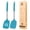 BLUE, variant on Bundlepro Pack of 2 Silicone Spatulas Turners, Non-Stick Slotted and Solid Kitchen Utensils, Gray