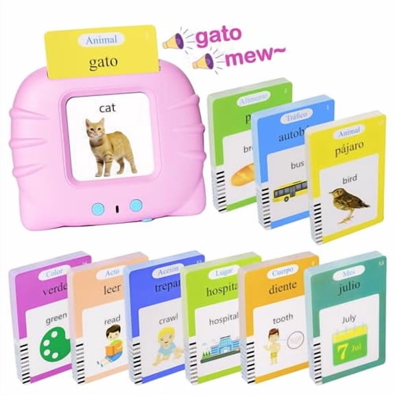 510 Spanish Flash Cards for Kids 2-4 Years,Pocket Speech for Toddlers,Autism Sensory Toys,Learning Montessori Toys,Speech Therapy Toys for Kids Toddlers