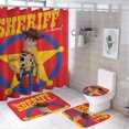 thumbnail image 1 of Juego de 4 cortinas de ducha decorativas para el hogar de Toy Story, kit de accesorios con alfombra antideslizante, tapa de inodoro y tapete de ducha, cortina de ducha impermeable con 12 ganchos, 1 of 8