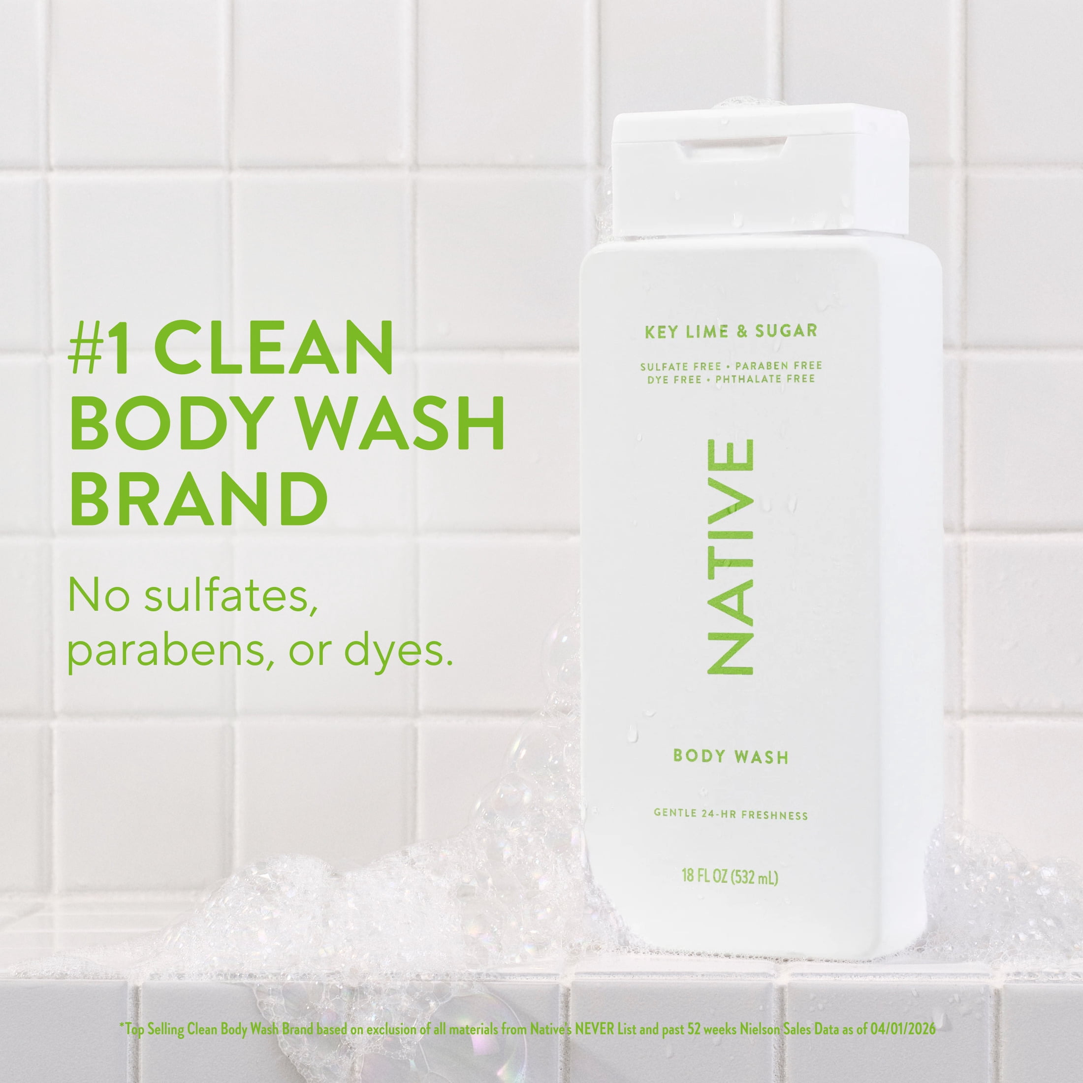 りんかExecutive Key Wash ➕ NMクレンジング Native, Body Wash, Key Lime & Sugar, Sulfate Free, for Women & Men