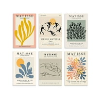 Henri Matisse Decor, Wall Art Print, Background Wall Decor Print Art, Abstract Art Poster Modern Art Double Sided Content Poster, 8.27*11.69*6 inches.