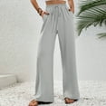 thumbnail image 5 of Aloohaidyvio Wide Leg Dress Pants Women's High Waisted Business Casual Trousers Gray L, 5 of 6