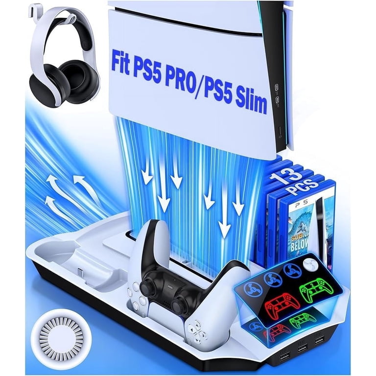 Beboncool PS5 Slim Cooling Stand with Dual Charger photo 1