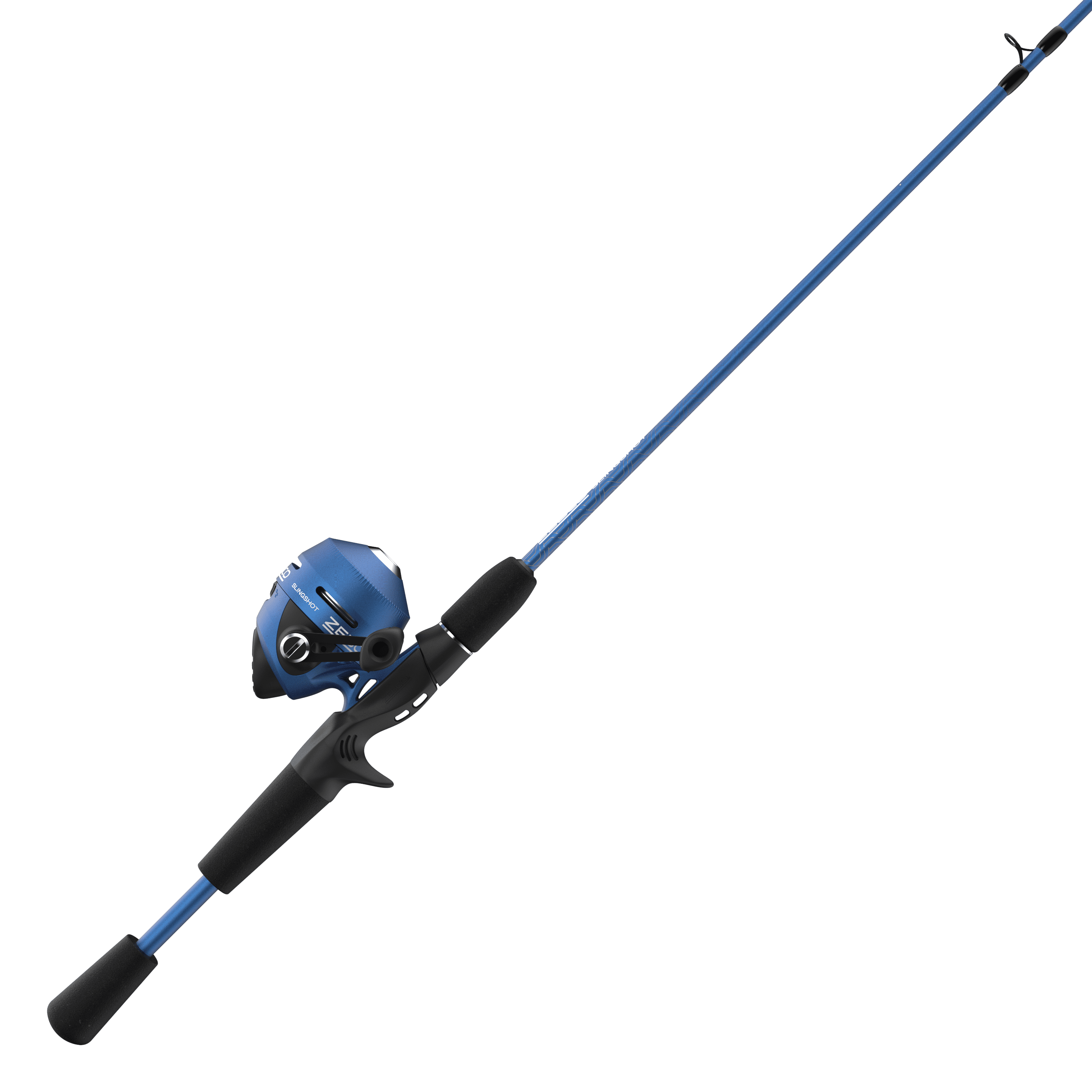 Pu Zebco Slingshot Spincast Reel and Fishing Rod Combo 5-Foot 6-in 2-Piece Rod 