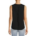 thumbnail image 4 of Time and Tru Women's Henley Tank Top with Fashion Raw Edge Detail, 4 of 5