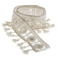 thumbnail image 1 of 1 Yard Lace Edge Ribbon 5cm Wide Tassel Fringe Edging mings Embroidered White, 1 of 6