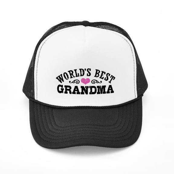 CafePress - World's Best Grandma - Trucker Hat - Polyester Foam Front and Nylon Mesh Weave Back
