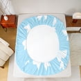 thumbnail image 5 of Homewish Initial M Letter Full Size Sheets for Kids, White Blue Bowknot Bed Sheets, Cartoon Kawaii Monogrammed Sheet Sets, Lightweight Room Decor, 4pcs, 5 of 7