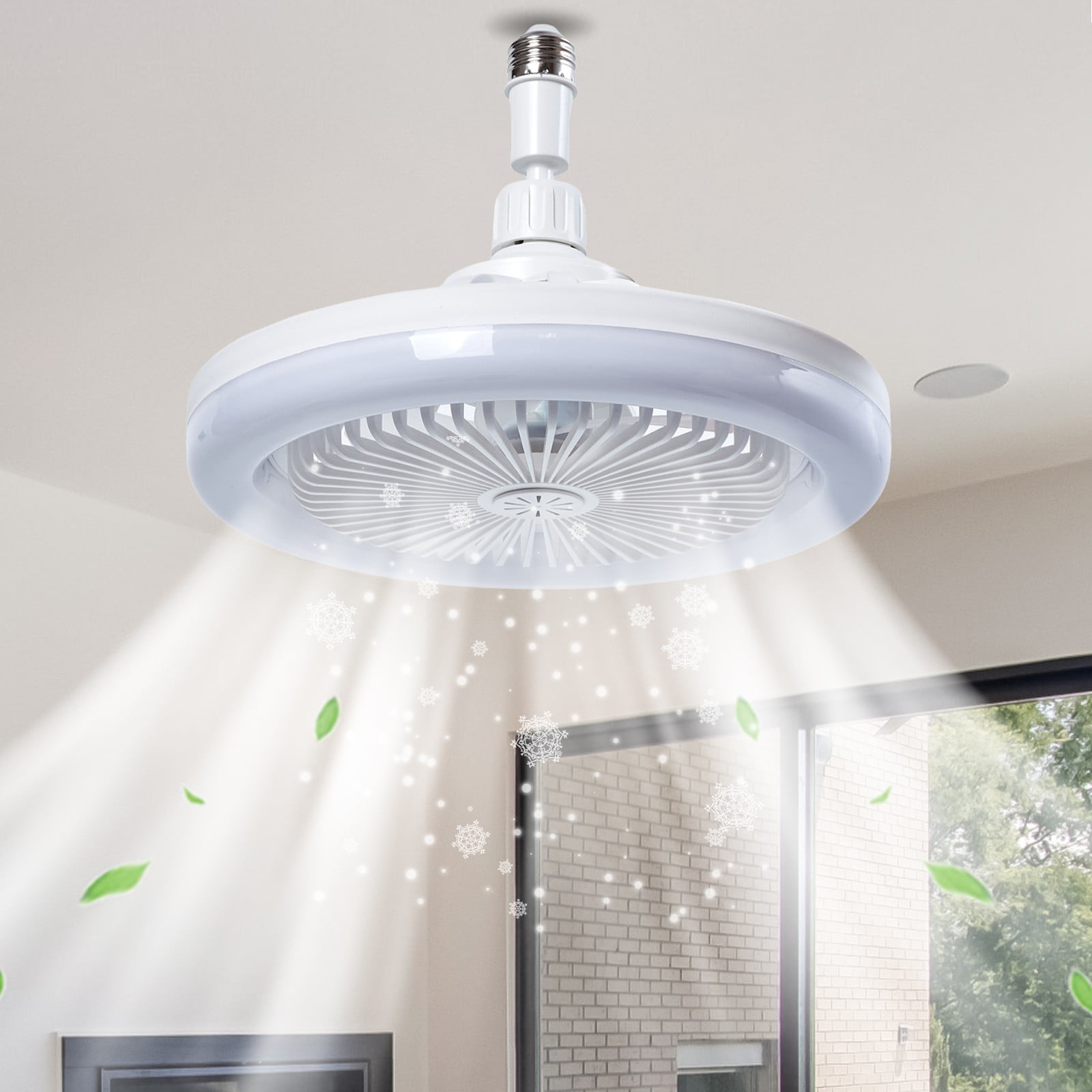 30W Fan Light with Aromatherapy, Adjustable Ceiling Fan Lamp with Light Bulb, Remote Control Cooling Light, Suitable for Kitchen, Bedroom and Living Room
