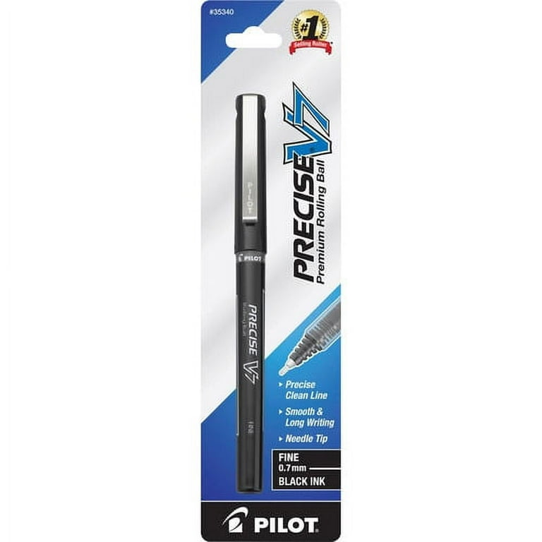 Pilot Precise V7 Fine Premium Capped Rolling Ball Pens - Fine Pen Point - 0.7 mm Pen Point Size - Black - Black Barrel - 5 / Pack Pilot Precise V7 Fine Premium Capped Rolling Ball Pens - Fine Pen Point - 0.7 mm Pen Point Size - Black - Black Barrel - 5 / Pack