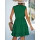 thumbnail image 2 of Vestido CUPSHE para mujer, cuello anudado, sin mangas, con volantes escalonados, verde L, 2 of 4