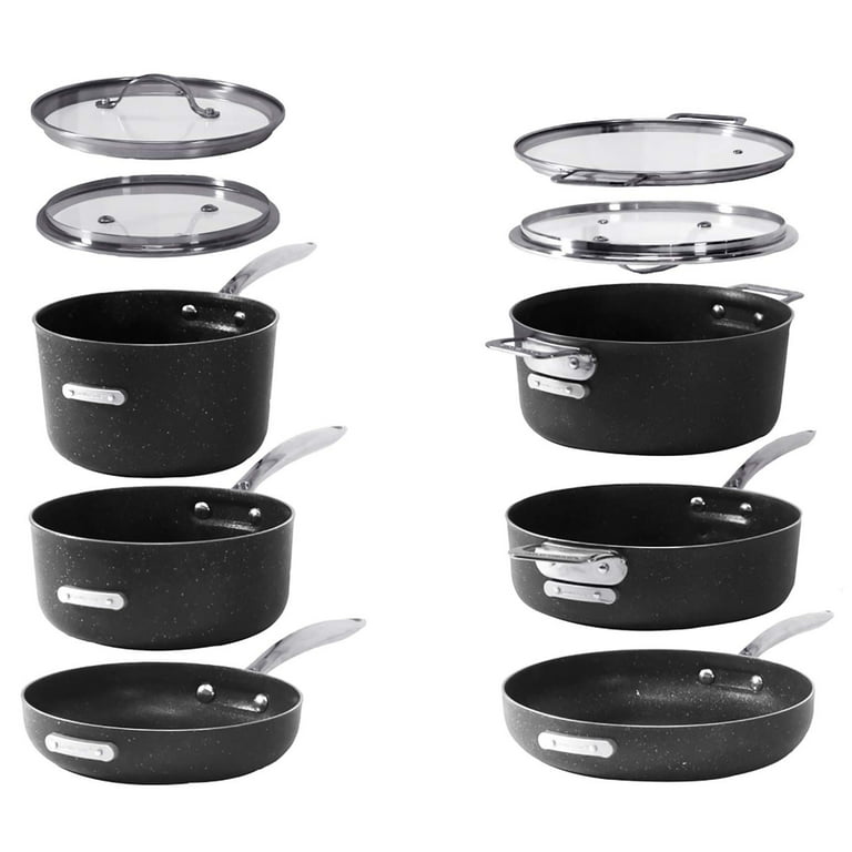 Granitestone Stackmaster Nonstick Pots and Pans Set, 10 Piece Complete Cookware  Set, Stackable Design with Ultra Nonstick Mineral & Diamond Coating,  Dishwasher & Oven Safe 