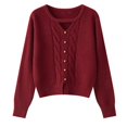 thumbnail image 1 of Suéter de cuello redondo hueco nuevo de otoño e invierno coreano, suéter de base de temperamento versátil, ropa interior, suéter de punto suelto, 1 of 5