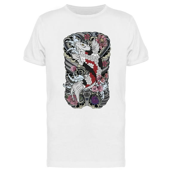 Japanese Koi Tattoo T-Shirt Men -Image by Shutterstock, Male Small
