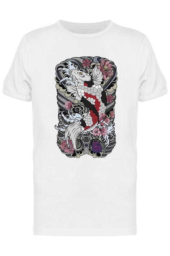 Japanese Koi Tattoo T-Shirt Men -Image by Shutterstock, Male XX-Large