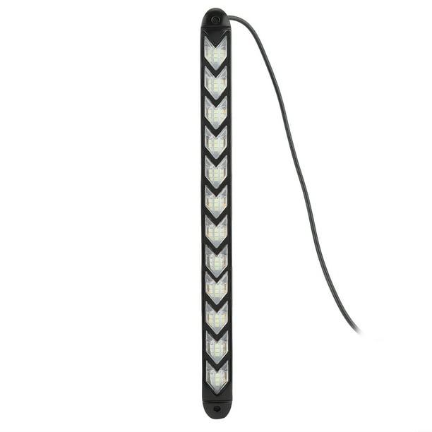 2 Piezas Flecha Intermitente de AutomÓVIL Impermable DRL FLORRO DE LUZ BLANCA/FRANJA DE COLOR ÁMBAR 12LLEDS