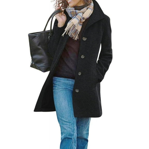 utcoco Women's Casual Autumn Stand Collar Jacket Autumn Long Coat Women's Green Windbreaker Women's Winter Jacket