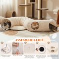 thumbnail image 4 of Cat Tunnel with Cat Bed 2 in 1 Collapsible Plush Play Tunnel for Cats Kittens Large Space Interactive Pet Hideaway with Removable Cushion, 4 of 7