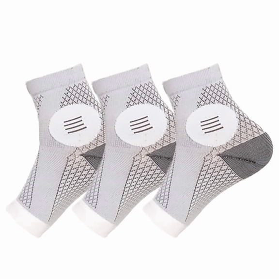 3 Pairs Unisex Toeless Ankle Compression Socks Breathable Comfort Arch Heel Support Athletic Daily Wear Foot Fit Stretch Socks Assorted Colors