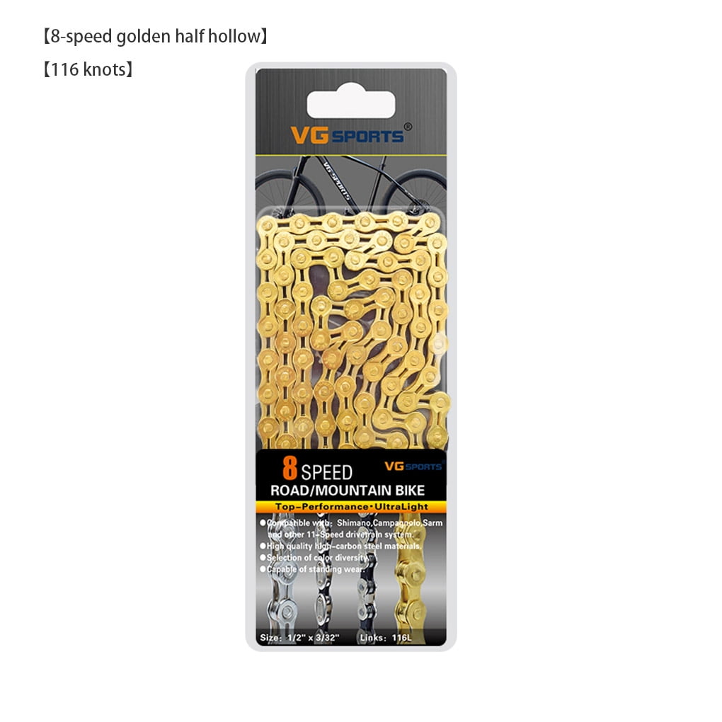 Cycling Bike Gold Chain For Road MTB Bicycle 1//2*3//32 8 Speed Replacement Parts
