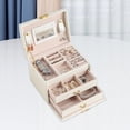 thumbnail image 4 of Caja de almacenamiento de joyas Organizador multifuncional para pendientes Collares Novia Blanco jinwen Estuche organizador de joyas, 4 of 8
