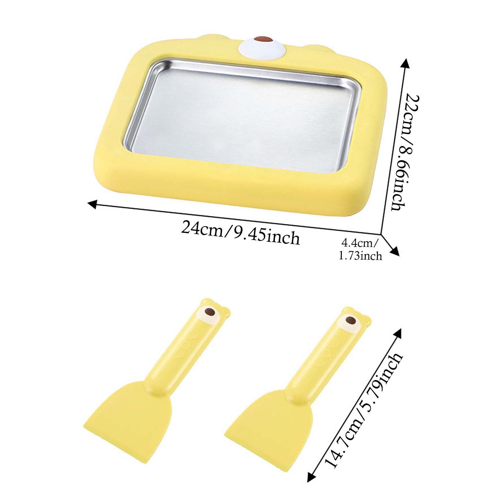 at Home Rolled Ice Cream Maker Kit, Diy Instant Ice Cream Machine with Stainless Steel Cold Plate And Scrapers for Homemade Frozen Desserts, Family Fun, And Party Treats Ciozy