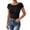 Black, variant on Women Backless Going Out Tops Short Sleeve Slim Fit Summer Open Back Tops Casual Lightweight Daily Wear Outfit by Yigetop Black L