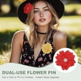 thumbnail image 4 of Uxcell 3.54 x 3.54 inch Flower Brooch Pin Hair Flower Clips Floral Brooch Fabric Handmade Hairpin Red, 4 of 7
