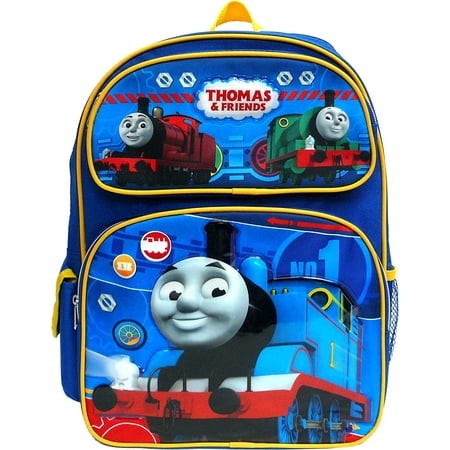 New Team Thomas the Train Engine 16" Canvas Blue School Backpack