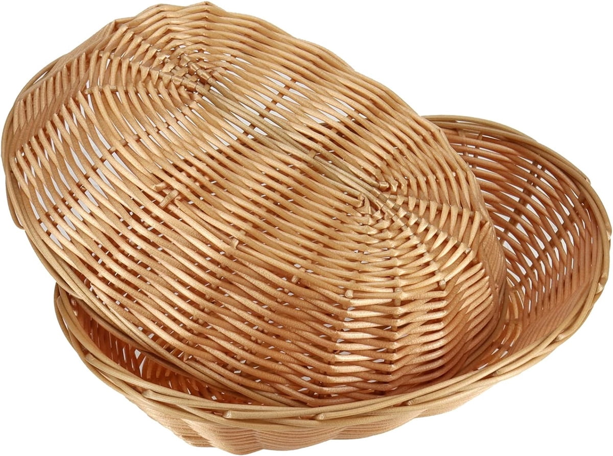 10 Pieces Bread Basket for Serving,Bexikou Plastic Wicker Basket Empty Gift Basket,Food Storage Basket & Fruit Basket,Fruit Serving Basket Bulk for Kitchen, Restaurant, Easter Gifts, Bakery