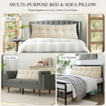 thumbnail image 6 of Lovote Triangular Headboard Pillow with Side Pockets, Bed Rest Reading Pillow, Removable & Washable Cover, Wheat Ear Velvet Texture Daybed Wedge Pillow for Twin Beds, 6 of 8