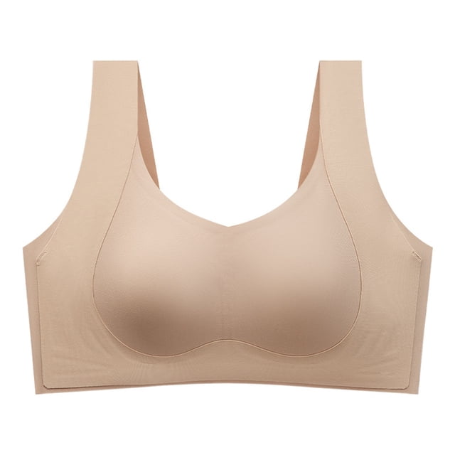 Seamless Full Coverage T Shirt Bra with Wireless Comfort and Side Support for Everyday Wear in Soft Colorless Design