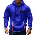 thumbnail image 1 of Sudadera con capucha para hombre, informal, con estampado, deportiva, de manga larga, blusa de poliéster, 1 of 4