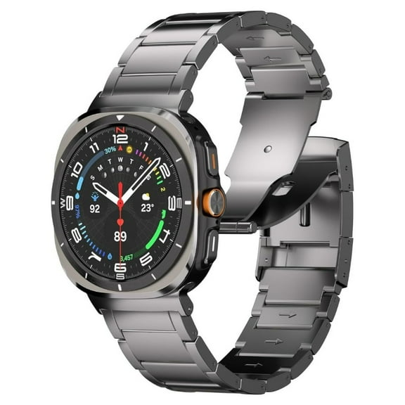 Titanium strap compatible with Samsung Galaxy Watch Ultra 47mm strap with folding buckle and scratch-resistant DLC coating, waterproof