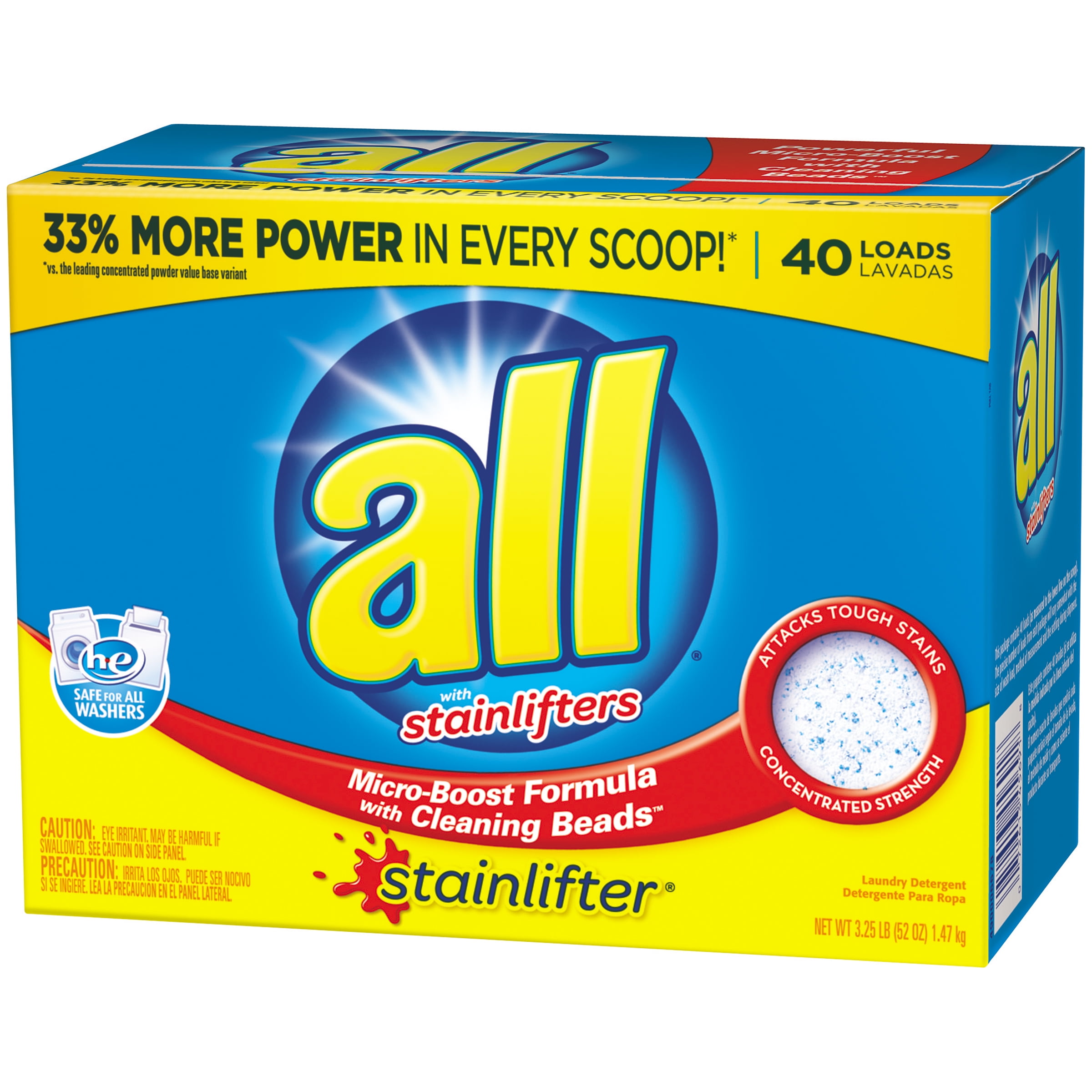 all Stainlifter Powder Laundry Detergent, 52 Ounces, 40 Loads - Walmart