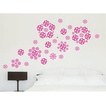 20PCS Rose Red Delicate Heart Shape Wall Decal Wall Sticker DIY PVC Removable Transparent Wall Decor Film Self-Adhesive Mural Art Wall Decor for Living Room, Bedroom, Kids Room, Nursery,