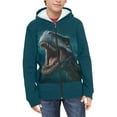 thumbnail image 3 of Chaqlin 3D Design Dinosaur Kids Zip Up Hoodie with Pockets Long Sleeve Soft Comfy Casual Outerwear for School Travel ​​Size 8-10​​, 3 of 6