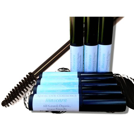 Addictive Cosmetics All Natural, Organic Mascara- Plant Based- Vitamin Packed, Nourishing Formula- Great for Sensitive Eyes- Non-Toxic-Vegan and Cruelty Free- Made in the USA (Brown) C46