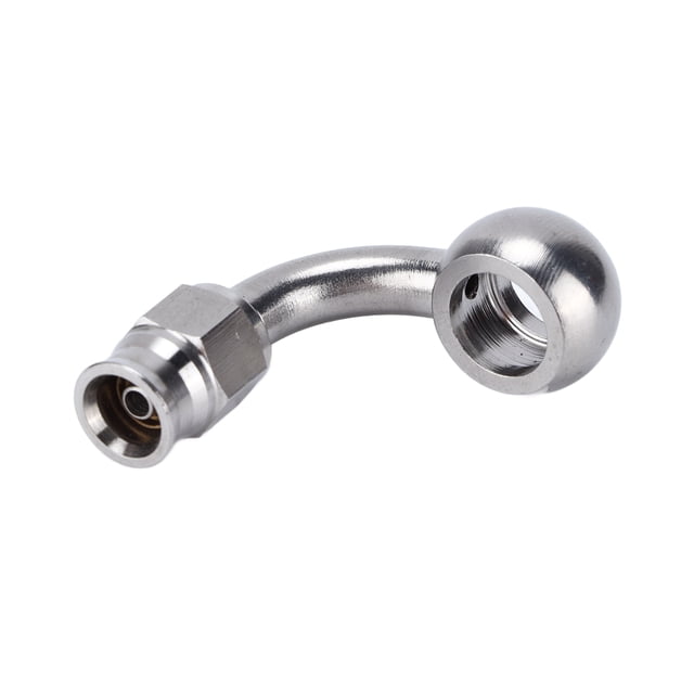 Adaptador De Extremo De Manguera De Freno AN-3 Banjo Eye Adaptador De Extremo De Manguera De Freno Banjo 10 2mm ID 90 ° Acero Inoxidable Para Accesorios De Automóviles ANGGREK Accesorios