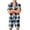 Black, variant on Men's Summer Plaid Pajama Set with Pockets Short Sleeve Button Down Top and Shorts Sleepwear 2 Piece Loungewear