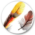 thumbnail image 2 of Designart - Colourful Boho Feathers IV - Bohemian & Eclectic Metal Circle Wall Art, 2 of 5