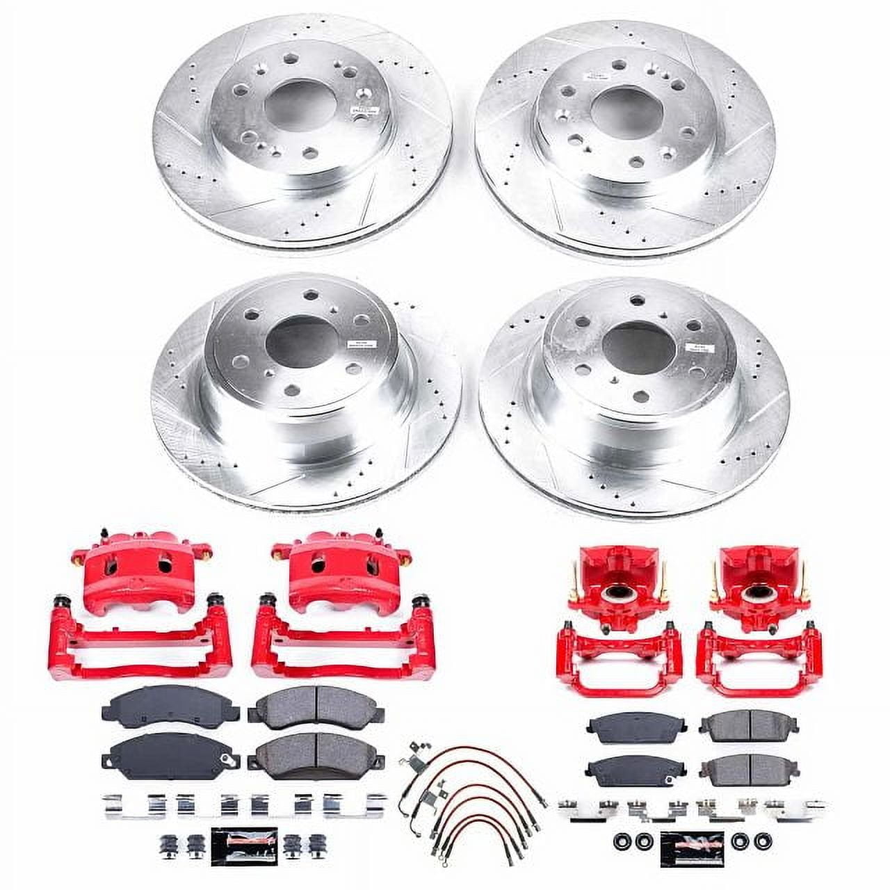 Power Stop Front and Rear Z23 Evolution Sport Brake Pad and Rotor Caliper and Hose Kit KCH11260