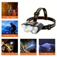 thumbnail image 3 of SUTENGDA 2pcs Rechargeable Headlamp 5 LED Bright Head Lamp Lightweight USB Head Light  8 Mode Head Flashlight for Outdoor Running Hunting Hiking Camping, 3 of 7